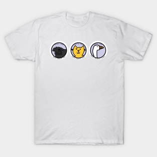 Cute Animals Space Crew Portraits T-Shirt